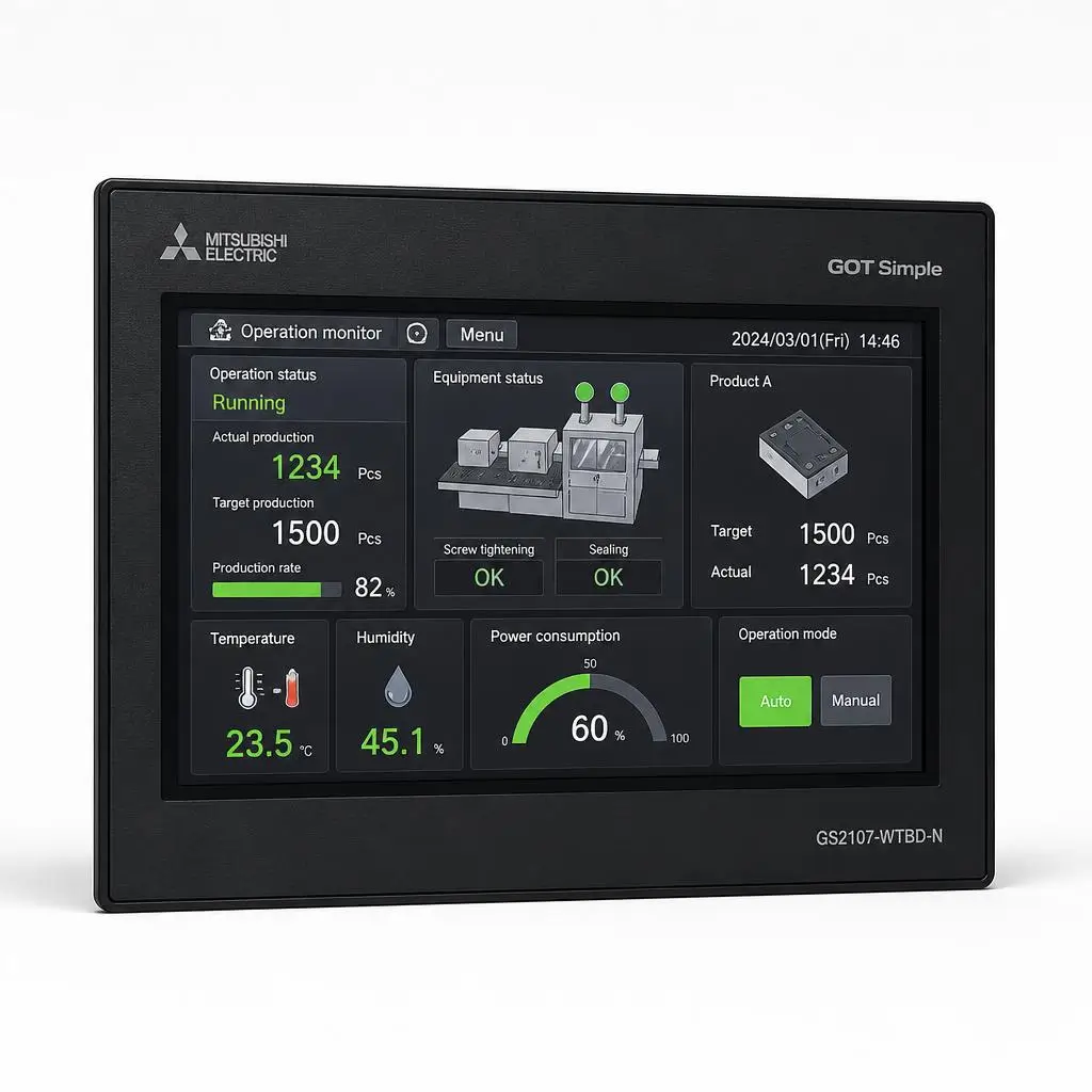 Mitsubishi GS2107-WTBD-N 7-Inch HMI – GOT Simple GS21 Series
